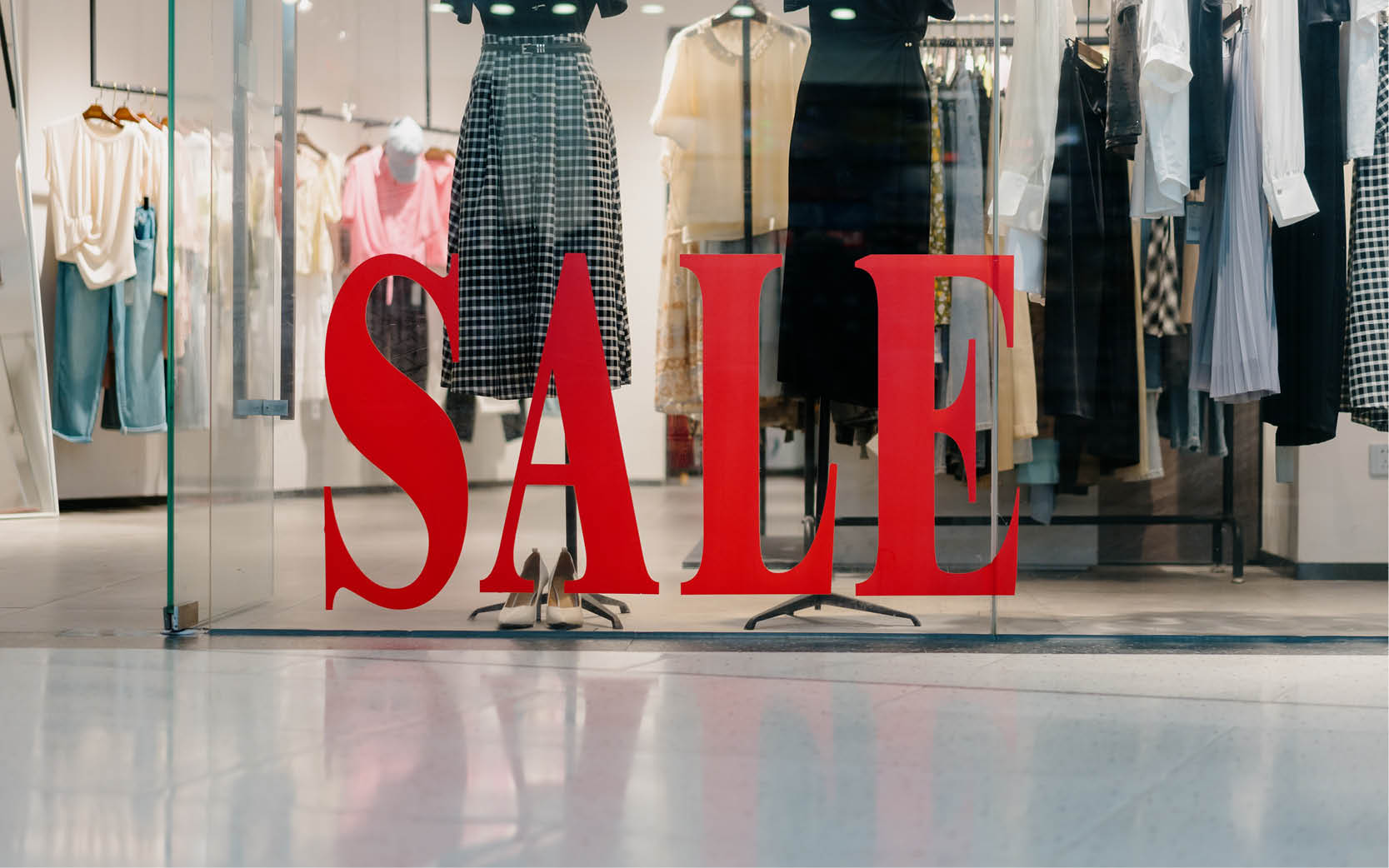 A picture showing cut viny letters in shop window